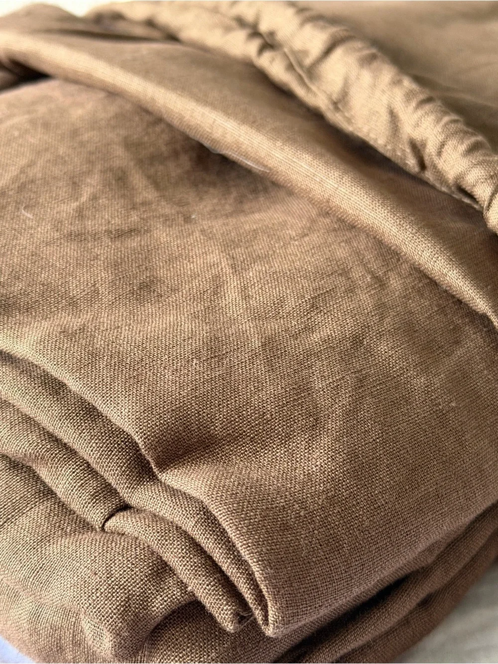Quince European Linen Duvet Cover Set Full/Queen Espresso 3 Piece